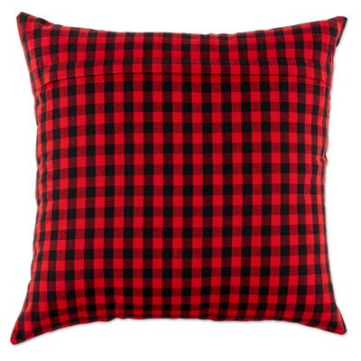 Vanleuven Gingham Cotton Throw Pillow Red Gingham Letter W Throw Pillow Case